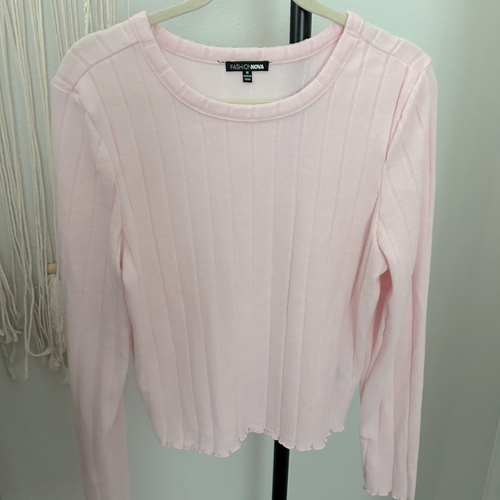 Pink crop sweater